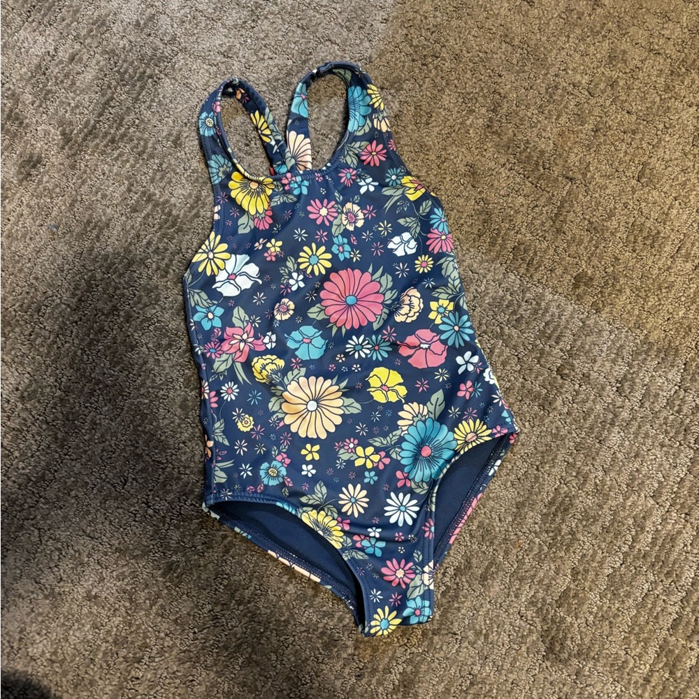 Roxy Kids Floral One Piece - Navy and Multicolor